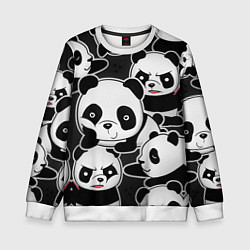 Свитшот детский Смешные панды, цвет: 3D-белый