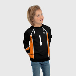Свитшот детский Форма капитана Haikyuu!!, цвет: 3D-черный — фото 2