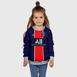 Свитшот детский PSG домашняя сезон 2021, цвет: 3D-меланж — фото 2