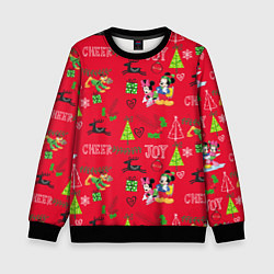 Свитшот детский Mickey & Minnie pattern, цвет: 3D-черный