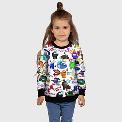 Свитшот детский AMONG US STICKERBOMBING, цвет: 3D-черный — фото 2