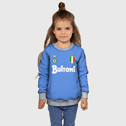 Свитшот детский Диего Марадона Наполи Ретро, цвет: 3D-меланж — фото 2