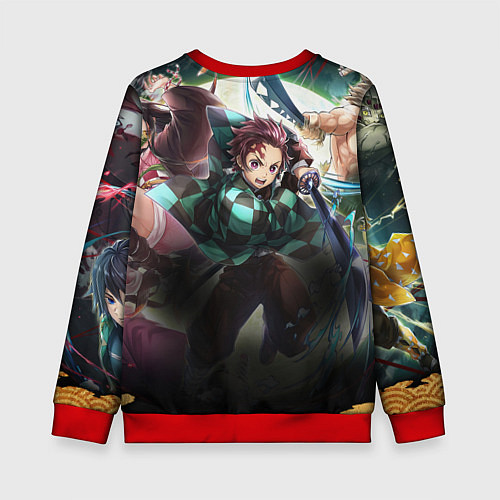 Детский свитшот КЛИНОК РАССЕКАЮЩИЙ ДЕМОНОВ / 3D-Красный – фото 2