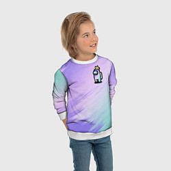 Свитшот детский AMONG US GRADIENT, цвет: 3D-белый — фото 2