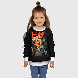 Свитшот детский Pizza Kong, цвет: 3D-белый — фото 2