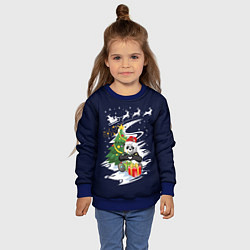 Свитшот детский Рождественская Панда, цвет: 3D-синий — фото 2