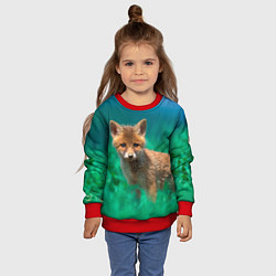 Свитшот детский Маленький лисенок, цвет: 3D-красный — фото 2