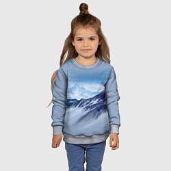Свитшот детский Серо-голубые горы, цвет: 3D-меланж — фото 2