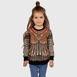 Свитшот детский Оперение: орел, цвет: 3D-черный — фото 2