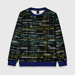 Свитшот детский Cyberpunk Tartan, цвет: 3D-синий