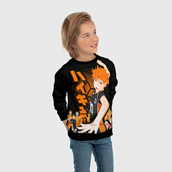 Свитшот детский ВОЛЕЙБОЛ!! HAIKYUU!!, цвет: 3D-черный — фото 2