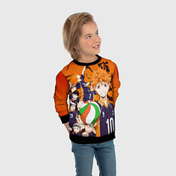 Свитшот детский ВОЛЕЙБОЛ!! HAIKYUU!!, цвет: 3D-черный — фото 2
