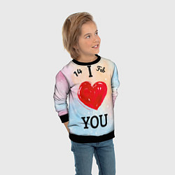 Свитшот детский Love you I, цвет: 3D-черный — фото 2