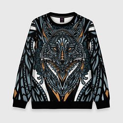 Свитшот детский Рисунок лиса, цвет: 3D-черный