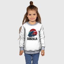 Свитшот детский Годзилла, цвет: 3D-меланж — фото 2