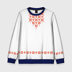 Свитшот детский Белорусская вышиванка, цвет: 3D-синий