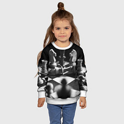 Свитшот детский Шахматы, цвет: 3D-белый — фото 2