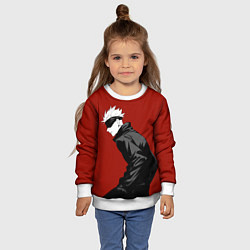 Свитшот детский Годжо Магическая Битва арт02, цвет: 3D-белый — фото 2