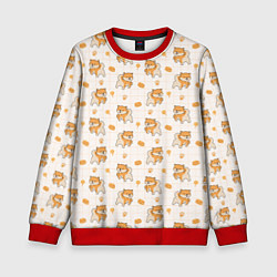 Свитшот детский Крутая Шиба-Ину, цвет: 3D-красный