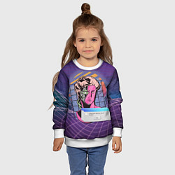 Свитшот детский Vaporwave Cyborg Statue, цвет: 3D-белый — фото 2