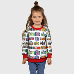 Свитшот детский Фотоаппараты, цвет: 3D-красный — фото 2