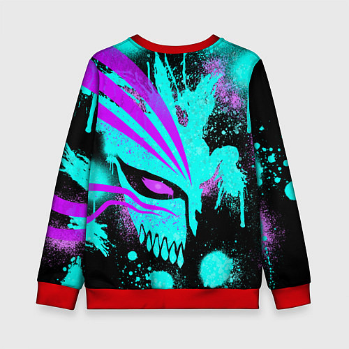 Детский свитшот БЛИЧ МАСКА ПУСТОГО НЕОН / 3D-Красный – фото 2