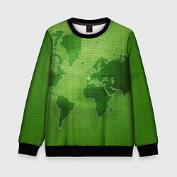 Свитшот детский Карта мира, цвет: 3D-черный
