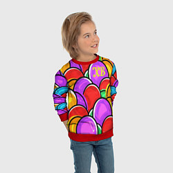 Свитшот детский Happy Easter, цвет: 3D-красный — фото 2