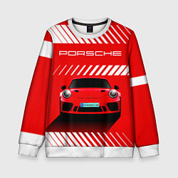 Свитшот детский PORSCHE ПОРШЕ RED STYLE, цвет: 3D-белый