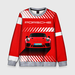 Свитшот детский PORSCHE ПОРШЕ RED STYLE, цвет: 3D-меланж