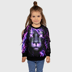 Свитшот детский НЕОНОВЫЙ ЛЕВ NEON LION, цвет: 3D-черный — фото 2