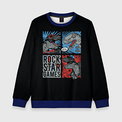 Детский свитшот Rock Star Dino Динозавр геймер
