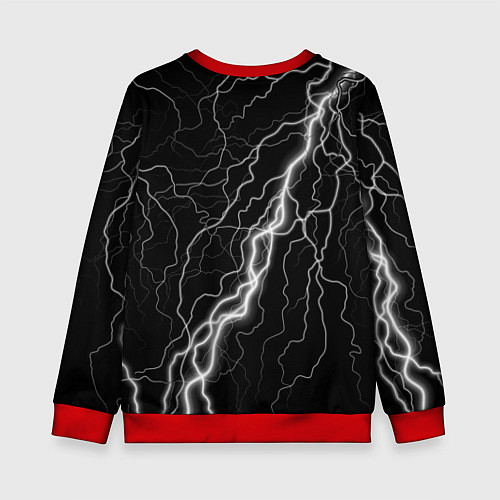Детский свитшот Король и Шут: молния / 3D-Красный – фото 2