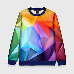 Свитшот детский Радужная геометрия, цвет: 3D-синий