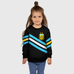 Свитшот детский Сборная Аргентины, цвет: 3D-черный — фото 2