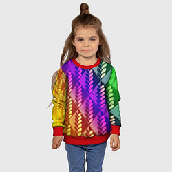 Свитшот детский Радужные колоски, цвет: 3D-красный — фото 2