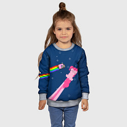 Свитшот детский Nyan cat x Pony, цвет: 3D-меланж — фото 2