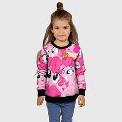 Свитшот детский Pinkie Pie pattern, цвет: 3D-черный — фото 2