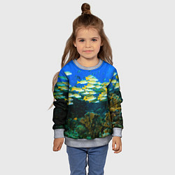 Свитшот детский Коралловые рыбки, цвет: 3D-меланж — фото 2