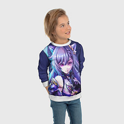 Свитшот детский Keqing - Genshin Impact, цвет: 3D-белый — фото 2