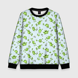Свитшот детский Веселые лягушки, цвет: 3D-черный