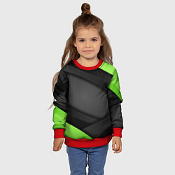 Свитшот детский Green Black, цвет: 3D-красный — фото 2