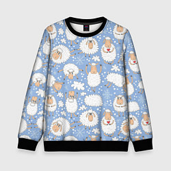 Свитшот детский Счастливые овечки, цвет: 3D-черный