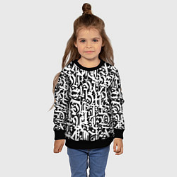 Свитшот детский КАЛЛИГРАФИЯ CALLIGRAPHY, цвет: 3D-черный — фото 2