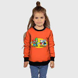 Свитшот детский CupHead x Mario, цвет: 3D-черный — фото 2