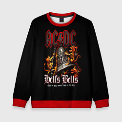 Свитшот детский ACDC Hells Bells, цвет: 3D-красный