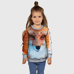 Свитшот детский Мордочка лисы, цвет: 3D-меланж — фото 2