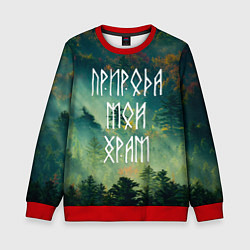 Свитшот детский ПРИРОДА МОЙ ХРАМ Z, цвет: 3D-красный