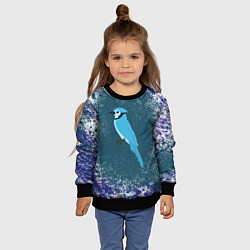 Свитшот детский Голубая сойка, цвет: 3D-черный — фото 2