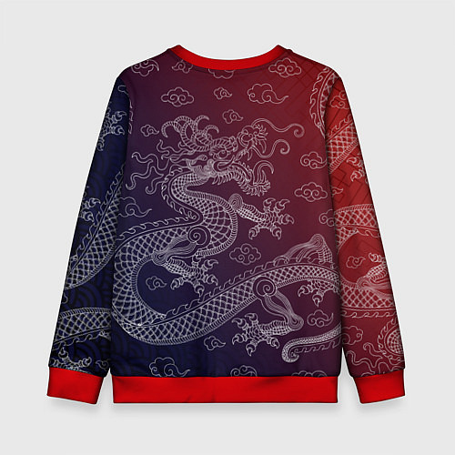 Детский свитшот Традиционный китайский дракон / 3D-Красный – фото 2